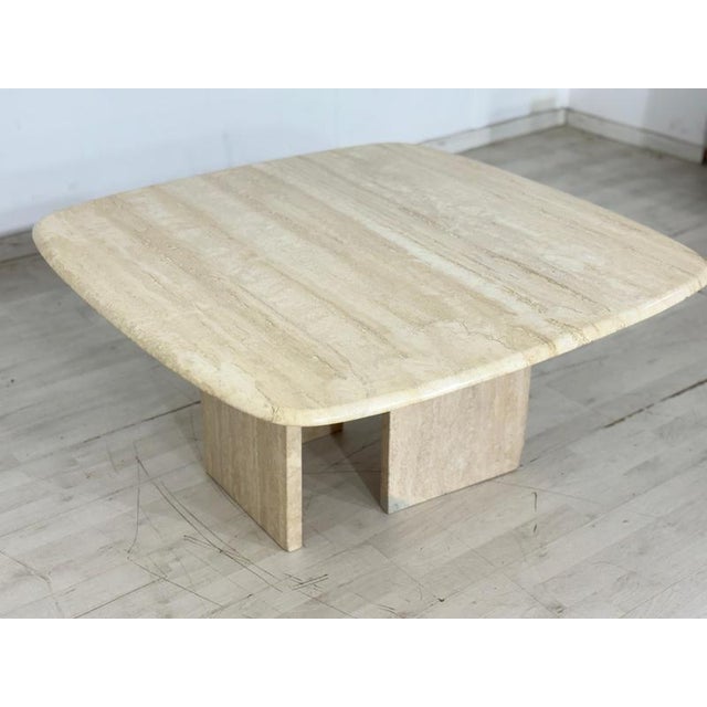 Wood Vintage Travertine Coffee Table, 1970s For Sale - Image 7 of 11