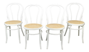 No. 18 White Chairs attributed to Michael Thonet, Set of 4