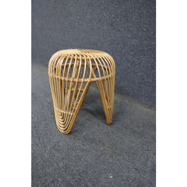Mid 20th Century Mid-Century Rattan Plant Stand For Sale - Image 5 of 8