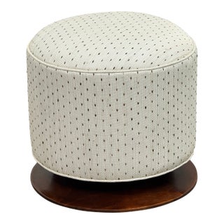 Art Deco Ottoman + Wood Base, Circa 1920's For Sale