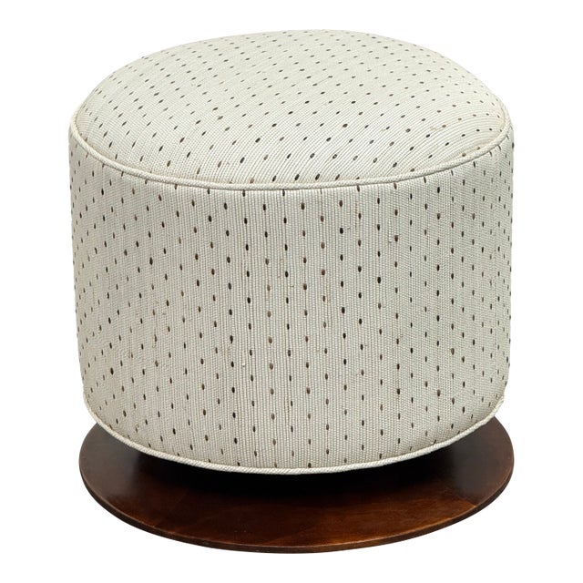 Art Deco Ottoman + Wood Base, Circa 1920's For Sale