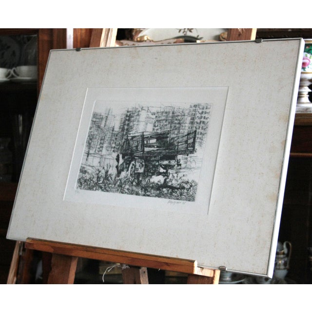 1960s Renzo Vespignani, Camion in Periferia, Aquafort Etching, Mid-20th Century For Sale - Image 5 of 8