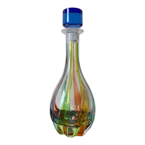 Italian Decanter in Murano Art Venetian Color Glass by Zecchin