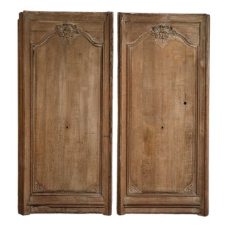 Pair of 19th Century Antique French Carved Oak Panels, C. 1880 For Sale