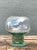 Vintage Green Pedestal Glass Vase For Sale - Image 11 of 12