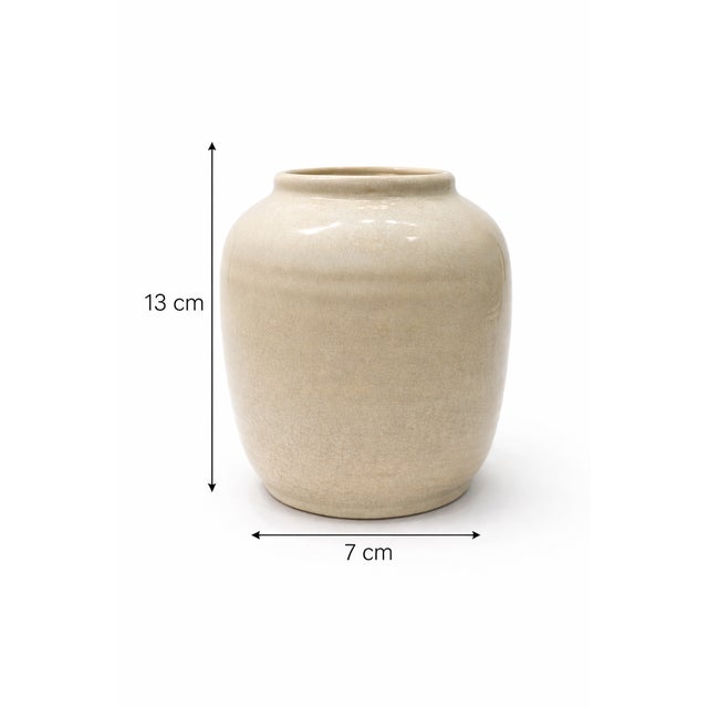Art Deco Beige Ceramic Vase by Pieter Groeneveldt, 1930 For Sale - Image 3 of 8