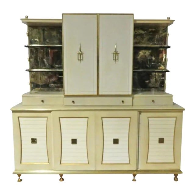 Mid Century Modernist Bar Cabinet in the Manner of Tommi Parzinger For Sale