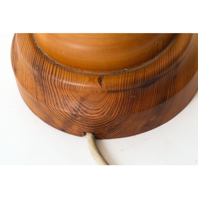 Mid Century Scandinavian Pine Table Lamp For Sale - Image 4 of 8