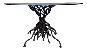 George Dell Inc Twisted Wrought Iron Tree Branch Dining Table Unsigned