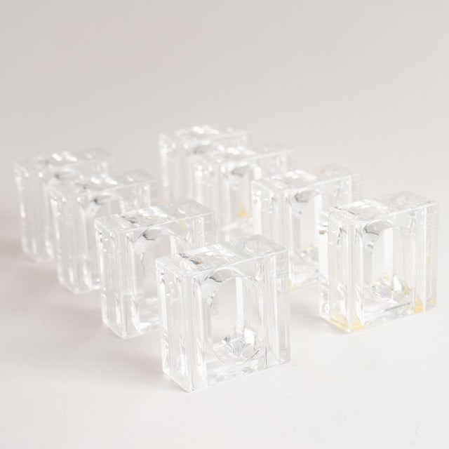 Vintage Lucite Salt and Pepper Shaker Napkin Ring Set For Sale - Image 9 of 11