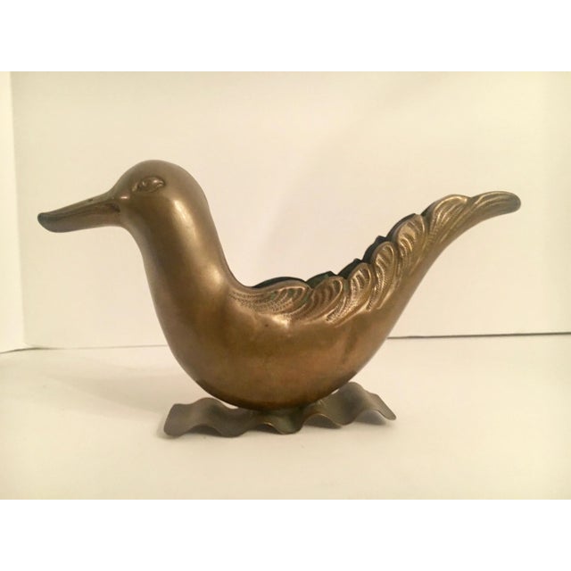 Mid-Century Brass Bird Urn Vase For Sale In Los Angeles - Image 6 of 6