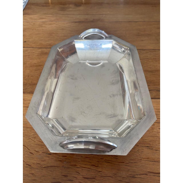 Vintage Tray in Silver Metal, 1920s For Sale - Image 3 of 6
