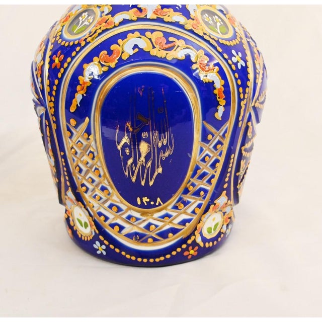 Boho Chic Bohemian Glass Lidded Vases, 1930s, Set of 2 For Sale - Image 3 of 18