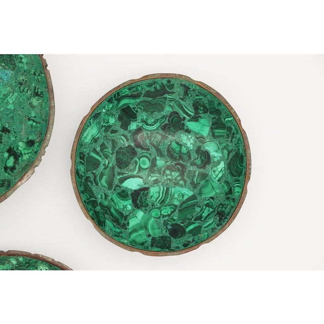 1950s Malachite Set of Three Bowls, South-African For Sale - Image 14 of 17
