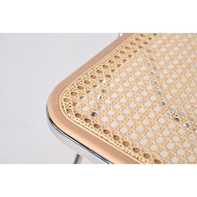 Italian Cane and Chrome Plia Chairs by Piretti for Castelli, 1970s, Set of 4 For Sale - Image 10 of 16