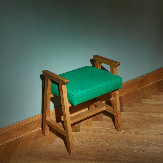 Mid-Century Modern Oak Stool by Guillerme & Chambron for Votre Maison, 1960s, in Very Good conditions. Designed 1960 to...