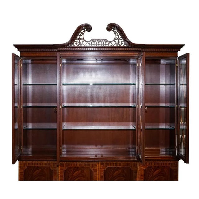 Large Georgian Style Mahogany Breakfront Bookcase For Sale - Image 14 of 18