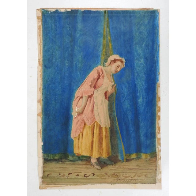English Antique 19th Century Woman With Letter Painting For Sale - Image 3 of 4