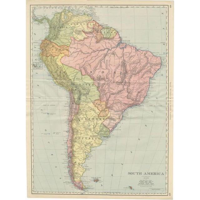 Antique Map of South America with Amazon Basin by Ran McNally, 1899 For Sale - Image 12 of 12