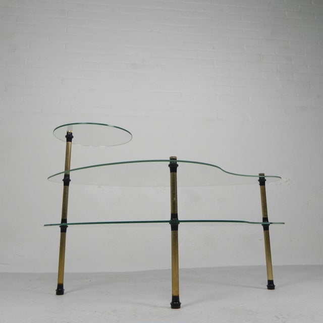 1950s Kidney Shaped Etagere with Three Glass Plates, 1950s For Sale - Image 5 of 15