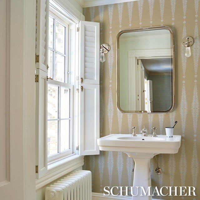 2020s Sample - Schumacher Fern Tree Wallcovering In Ochre For Sale - Image 5 of 6