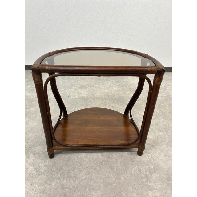 Brown Mid-Century Modern Bamboo Side Table from Gervasoni, 1970s For Sale - Image 8 of 13