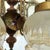 Glass, Wood and Metal 6-Arm Chandelier For Sale - Image 10 of 11