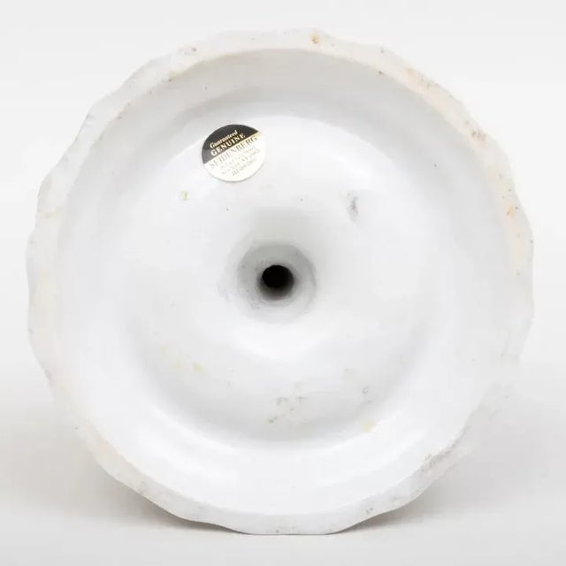 Violet Antique 18th Century German Baroque Porcelain Candlestick with Figural Putto Angel Stem For Sale - Image 8 of 10