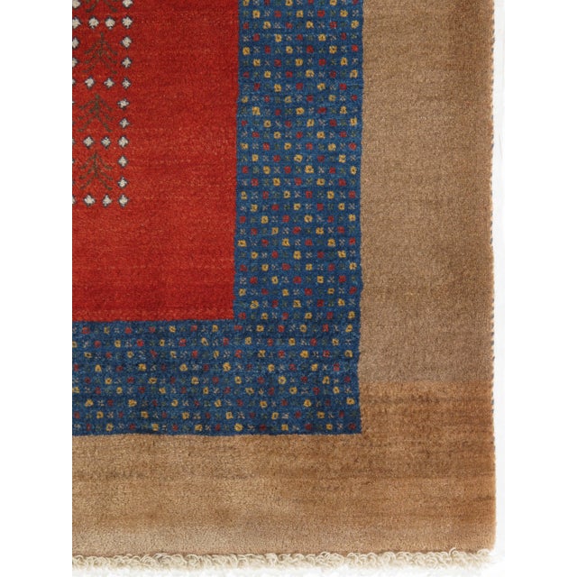 Rustic Vintage Hand-Knotted Persian Gabbeh Rug 4'3" X 7'0" For Sale - Image 3 of 5