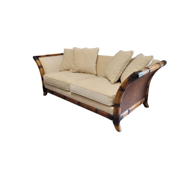 Postmodern Flared Arm Tuxedo Sofa in Textured Velvet For Sale In West Palm - Image 6 of 18