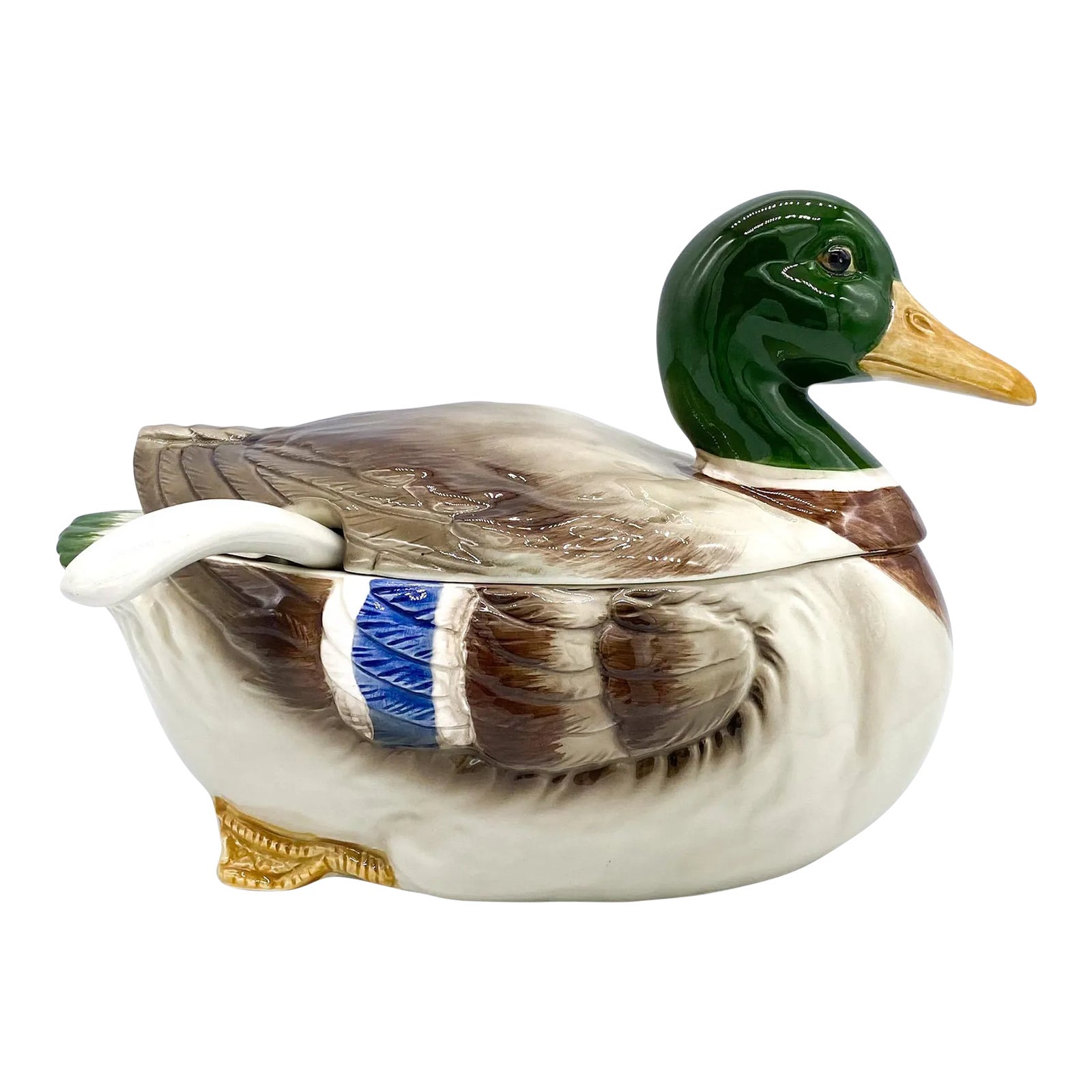 20th Century Duck Soup Tureen With Ladle 3 Piece Set Chairish