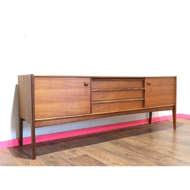 Brown Mid Century Modern Vintage Afromosia Sideboard Credenza by Younger Danish Style For Sale - Image 8 of 12