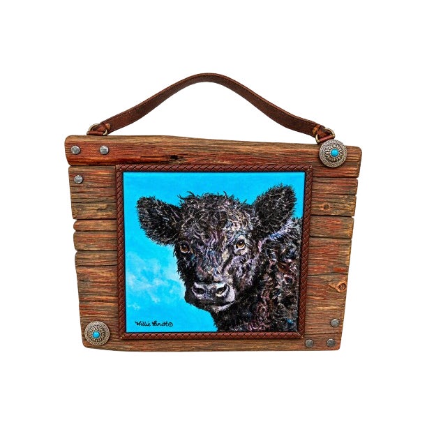 Curley Boy~ Willie Britt, Original Acrylic Painting, "Curly Boy" Scrappy Young Bull Is Always Looking for Someone to Spar With. For Sale