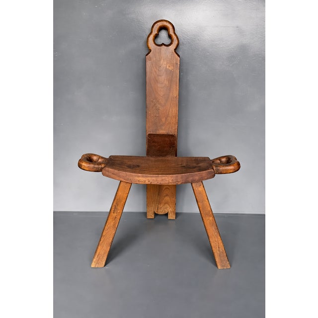 Brutalist French Antique Mid-Century Brutalist Milking Chair For Sale - Image 3 of 11