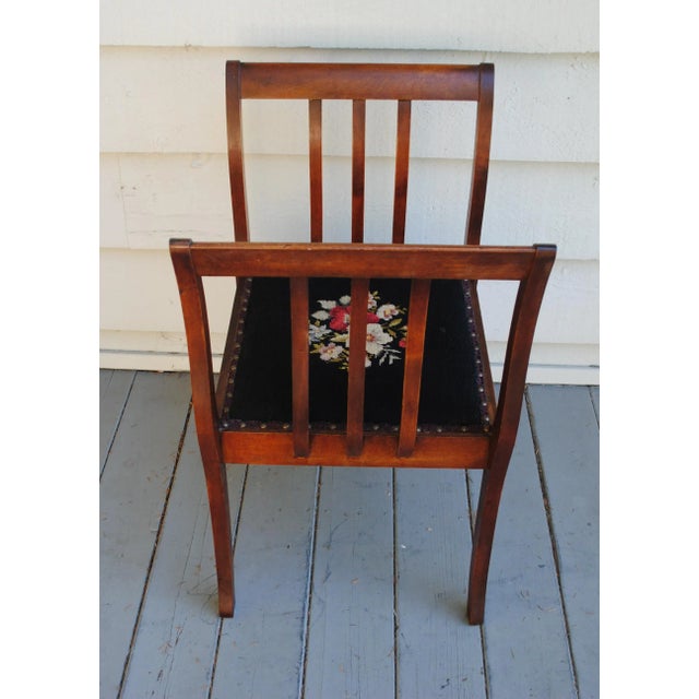 Antique High Armed Needlepoint Bench For Sale - Image 6 of 12
