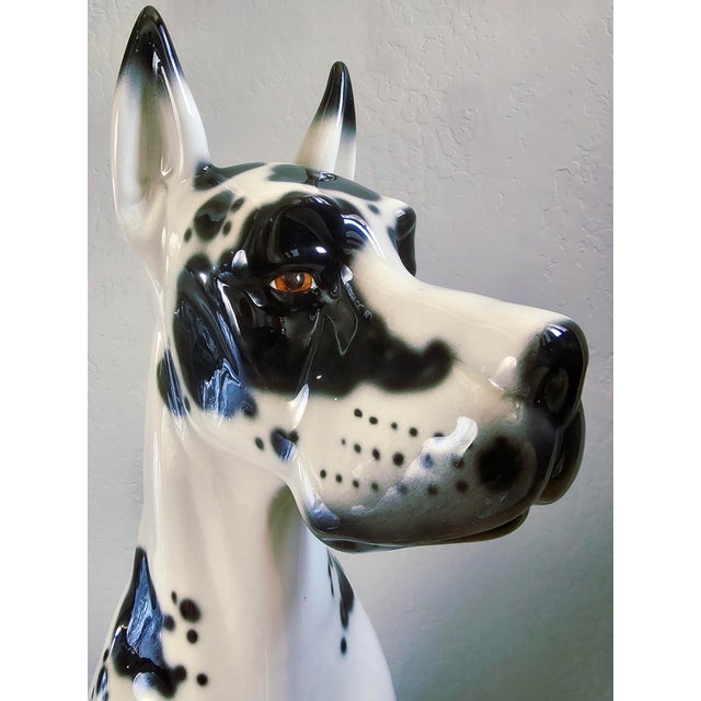 1980s Life Size Great Dane Porcelain Dog Sculpture by Lladro Hispania of Spain For Sale - Image 11 of 18