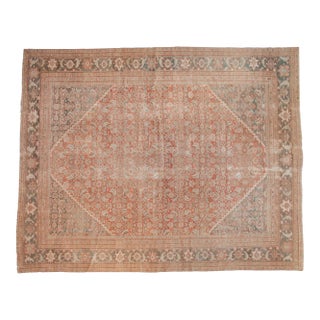 Vintage Distressed Mahal Carpet - 10'5" X 12'11" For Sale