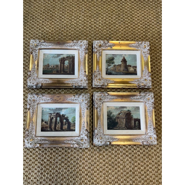 Brown Antique Italian Oil Painting, Set /4 For Sale - Image 8 of 9