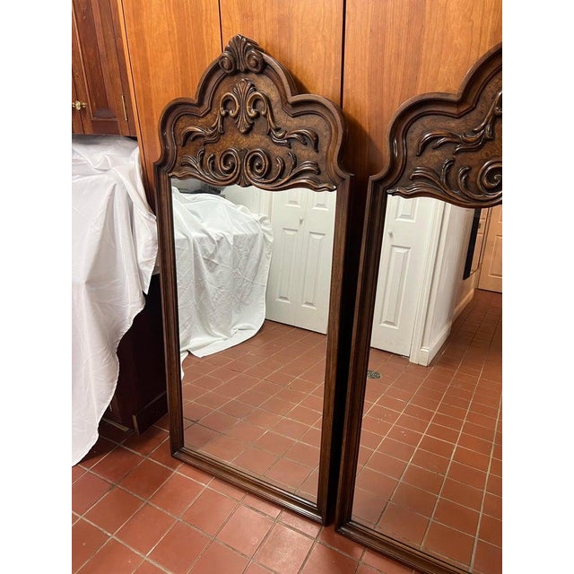 Pair of Elaborately Carved Wooden Mirrors For Sale In New York - Image 6 of 15