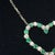 14k Yellow Gold Heart Necklace With Emeralds and Diamonds For Sale - Image 9 of 10