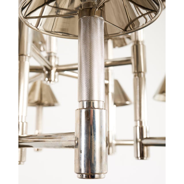 Ralph Lauren "Barrett Large Knurled Chandelier" Polished Nickel For Sale - Image 14 of 18