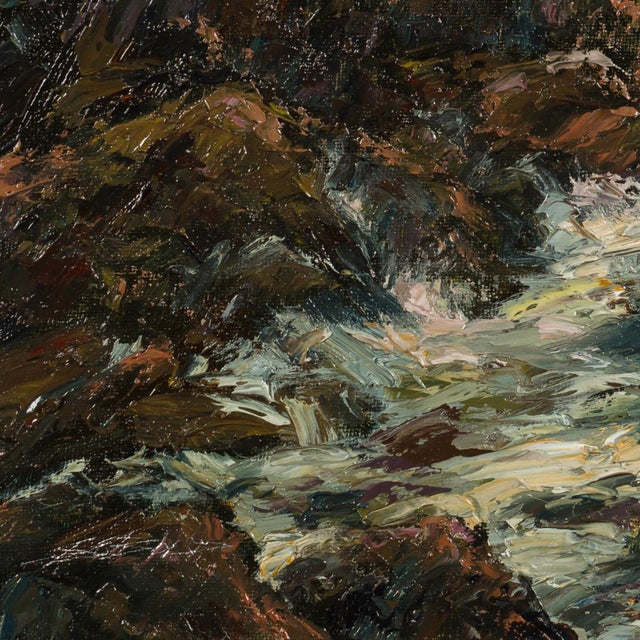 Early 21st Century Cascais by Sparky LeBold | Oil on canvas of crashing waves on rocky coastline For Sale - Image 5 of 5