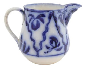 Antique English Flow Blue Pitcher