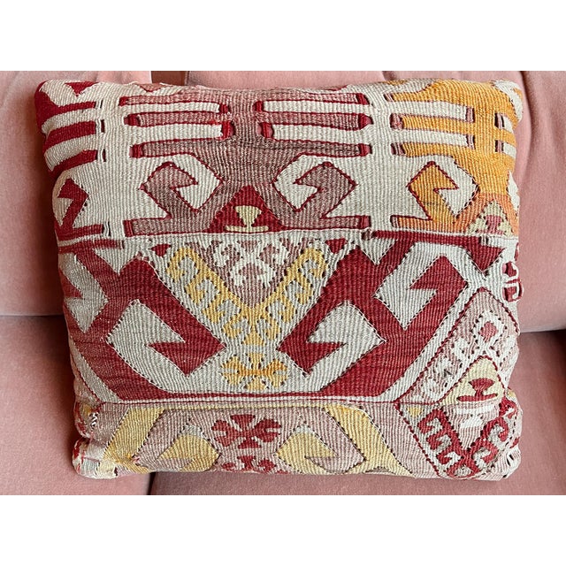 Small Custom Pillow With Antique Kilim Textile For Sale In New York - Image 6 of 8