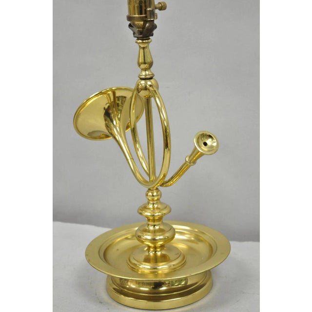 Vintage Remington Brass Equestrian Hunting Horn French Horn Table Lamp For Sale - Image 12 of 15