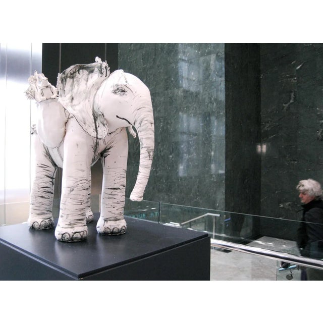 Elephant and Friends, Porcelain Freestanding Ceramic Sculpture with Animals, 2019 For Sale - Image 4 of 10