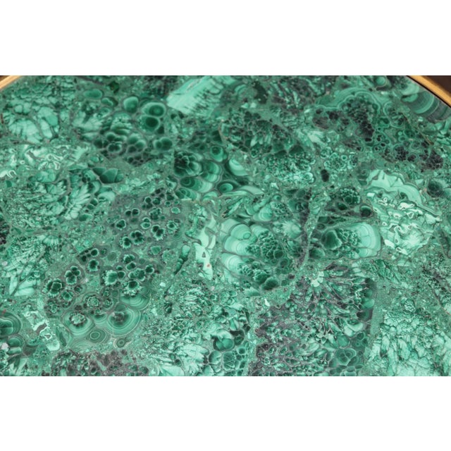 19th C French Louis XVI Bronze Ormolu Mounted and Malachite Top End Table For Sale - Image 14 of 15