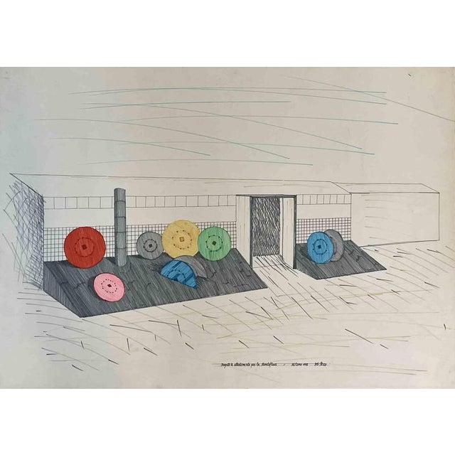 Project is an artwork realized byLucio Del Pezzo, 1988. Mixed Media on paper. Hand signed in the lower part. cm. 50x70....