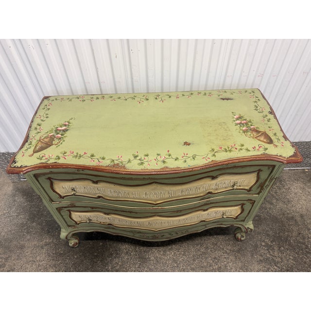 Late 20th Century Painted French Style Jardin Chest of Drawers For Sale In Miami - Image 6 of 12