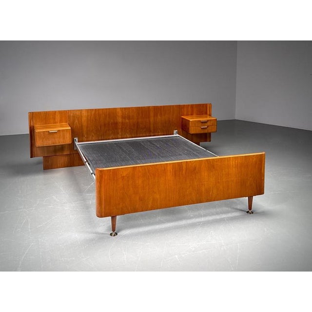 Northern European Modern Double Bed with Integrated Floating Nightstands, 1950s For Sale - Image 12 of 13